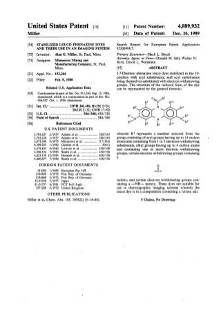 Stabilized leuco phenazine dyes and their use in an imaging system us4889932