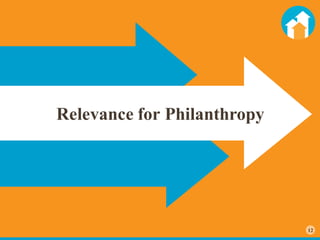 12
Relevance for Philanthropy
 
