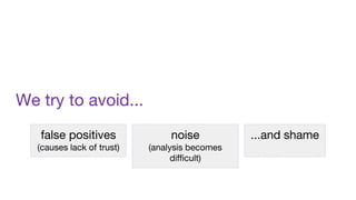 We try to avoid...
noise
(analysis becomes
difficult)
 