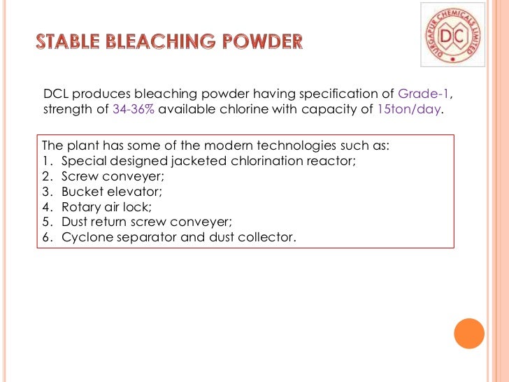 Stable Bleaching Powder Stable Bleaching Powder