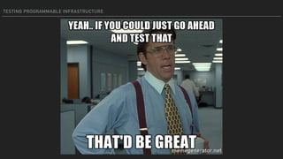 TESTING PROGRAMMABLE INFRASTRUCTURE
 