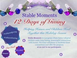 Stable Moments 
12 Days of Giving 
#12daysofgiving #12daysofcaring 
www.stablemoments.com 
 