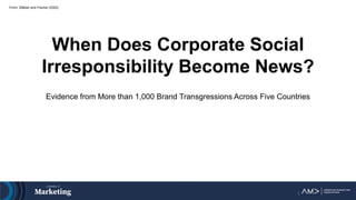 From: Stäbler and Fischer (2020)
When Does Corporate Social
Irresponsibility Become News?
Evidence from More than 1,000 Brand Transgressions Across Five Countries
1
 