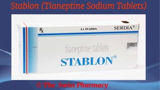 Stablon (Tianeptine Sodium Tablets)
© The Swiss Pharmacy
 