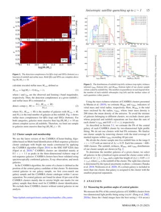 Anisotropic satellite quenching up to z ∼ 1 15
MNRAS 519, 13–25 (2023)
Figure 1. The detection completeness for QGs (top) ...
