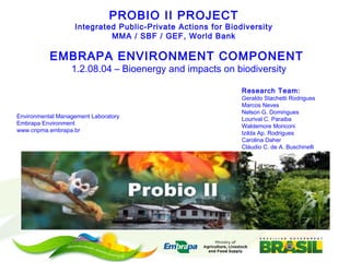 Embrapa’s platform for impact assessment of agricultural technologies and Indicator systems for the environmental management of rural activities 