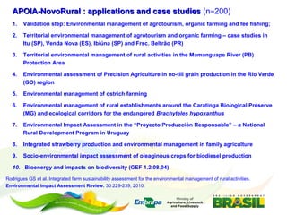 Embrapa’s platform for impact assessment of agricultural technologies and Indicator systems for the environmental management of rural activities 