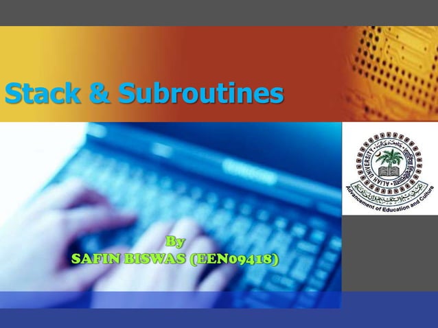 Stack in microprocessor 8085(presantation) | PPTX | Programming ...