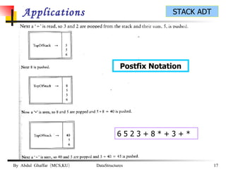 Applications Postfix Notation 6 5 2 3 + 8 * + 3 + * 