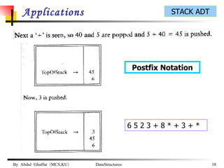 Applications Postfix Notation 6 5 2 3 + 8 * + 3 + * 