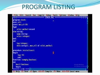 PROGRAM LISTING
 