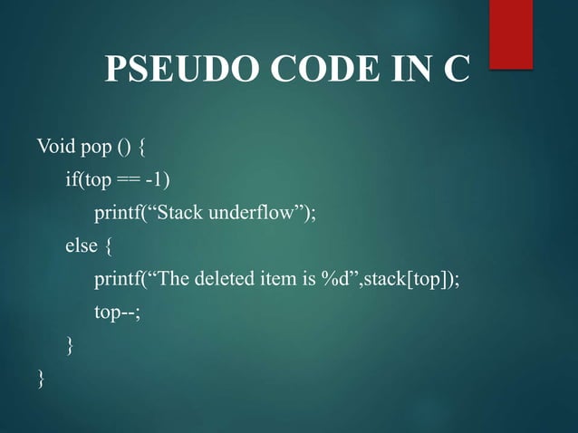 DATA STRUCTURE - STACK | PPTX | Programming Languages | Computing