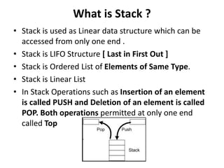 stack, opeartions on stack, applications of stack | PPT