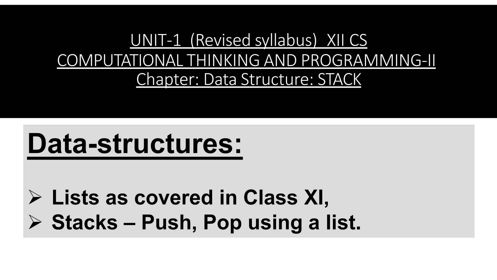 Stack data structure class 12 cbse 2024.pptx