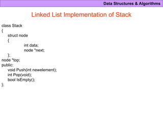 stack is a linear data structure LIFO.ppt