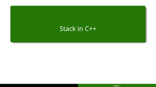 Concept to use Stack in C++ Programming Language | PPTX