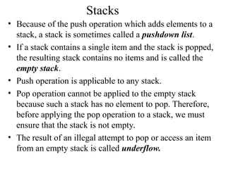 Introduction of the Stack, Push and Pop operations | PPT