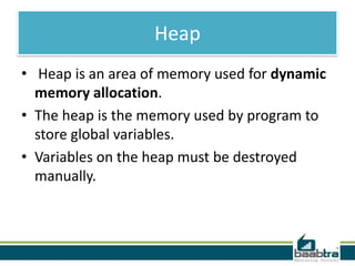 Stack and heap | PPTX