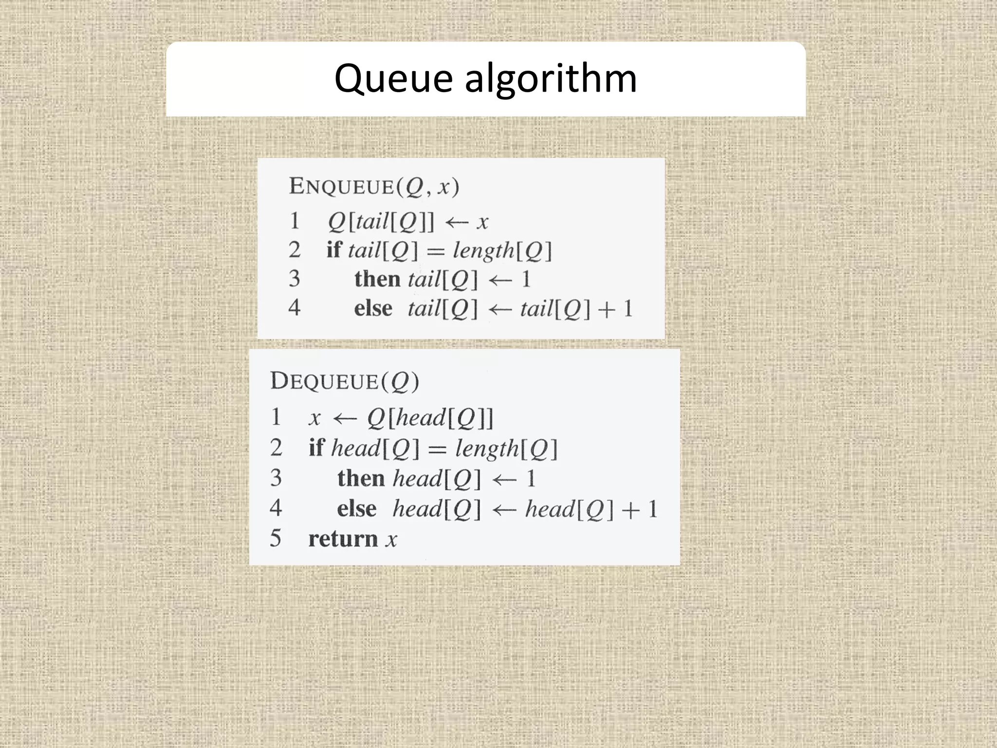 Queue algorithm
 