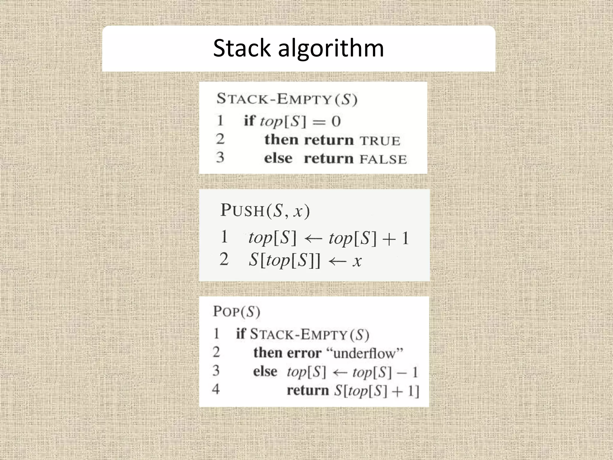 Stack algorithm
 