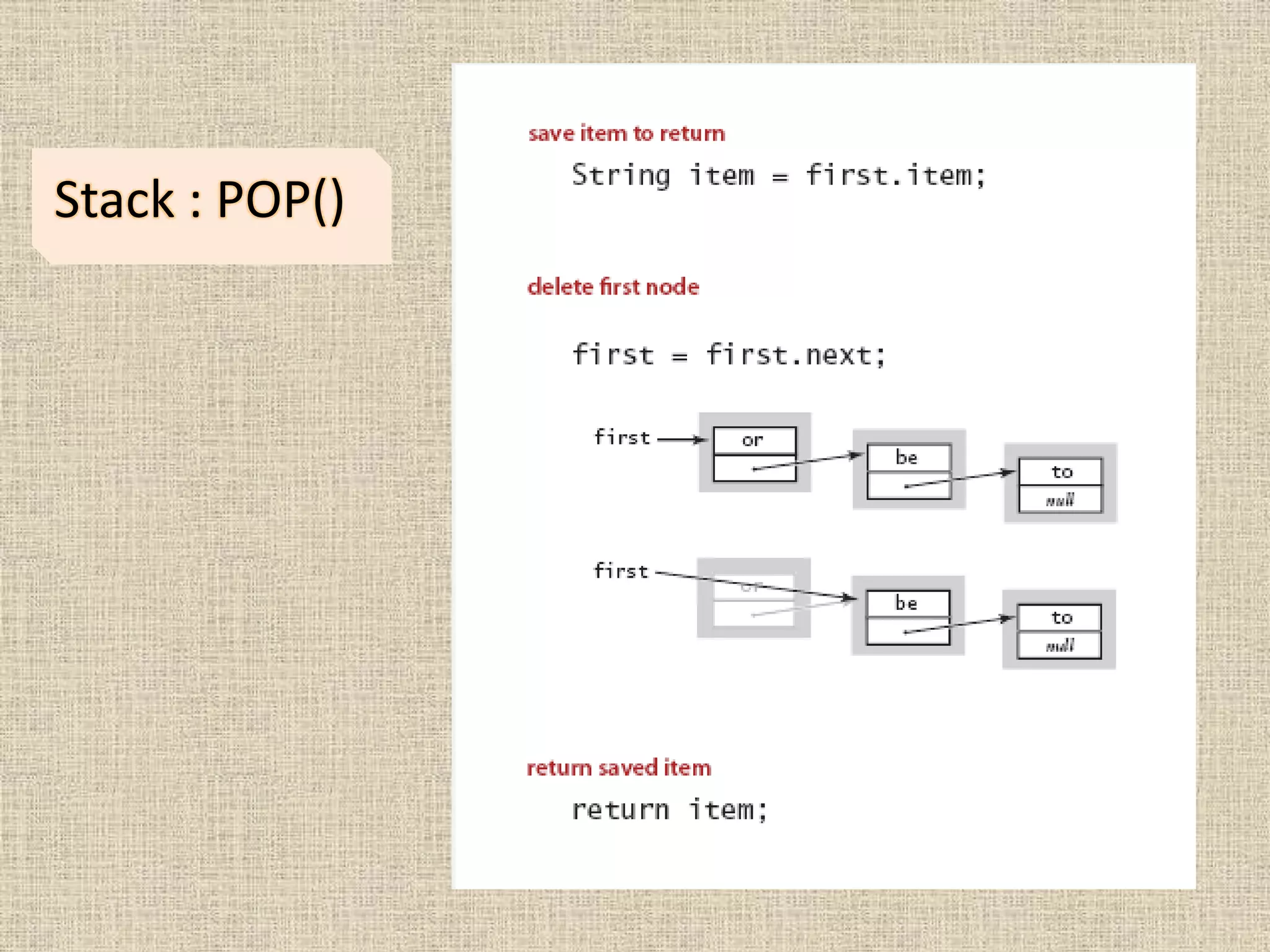Stack : POP()
 