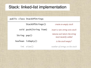 Stack: linked-list implementation
 