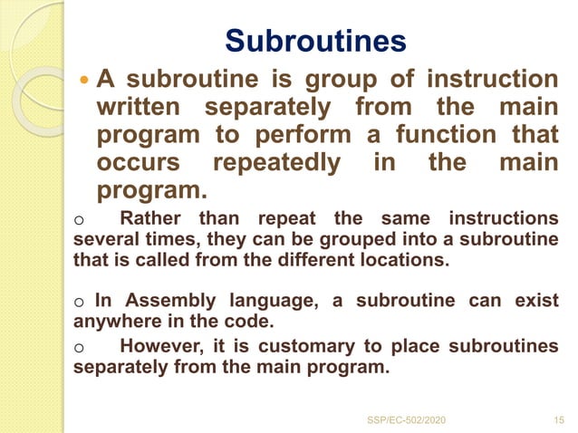 Stack and subroutine | PPTX