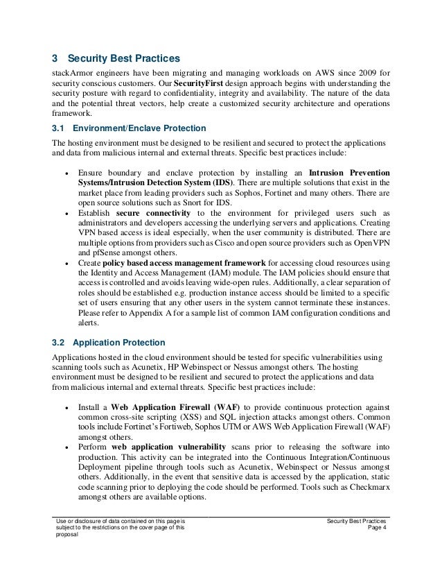 AWS Cloud Security Best Practices stackArmor white paper