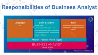Responsibilities of Business Analyst
 