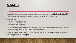 Data Structure Stack operation in python | PPTX