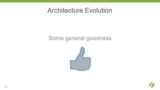 Architecture Evolution
Some general goodness
20
 