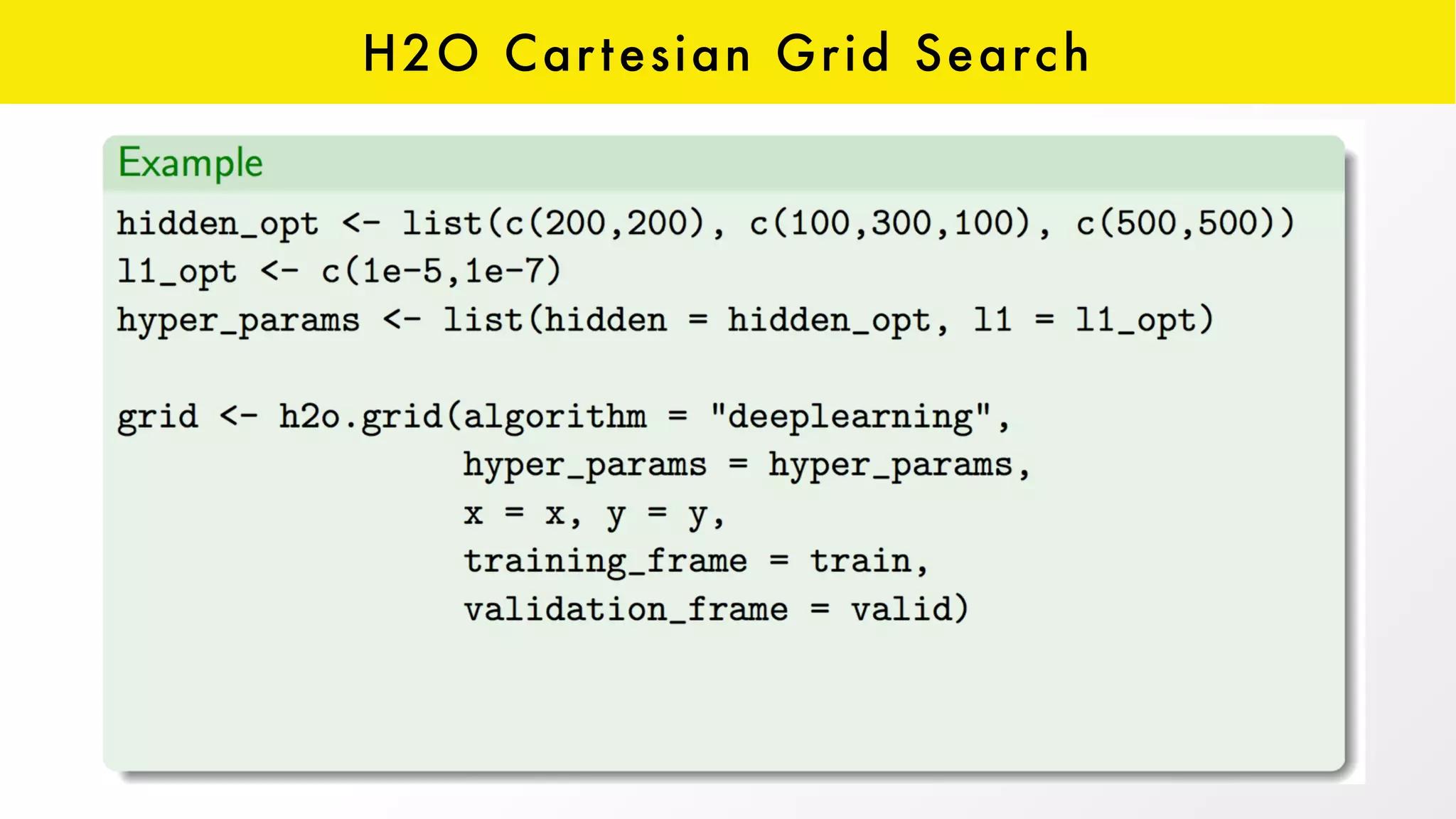 H2O Cartesian Grid Search
 