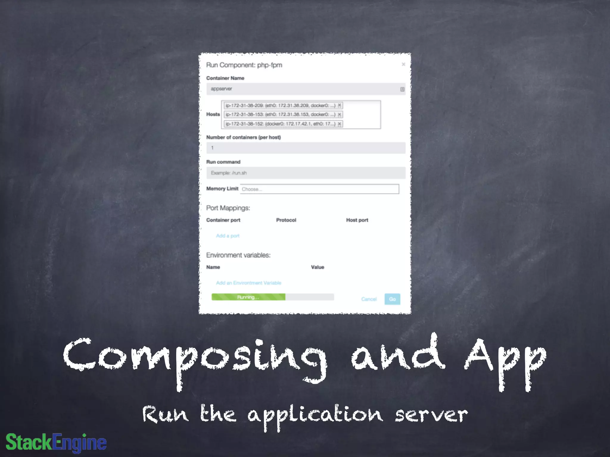 Composing and App 
Run the application server 
 