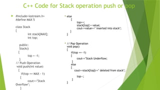 Comprehensive Overview of Stack Data Structure and Operations | PPTX