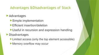 Comprehensive Overview of Stack Data Structure and Operations | PPTX
