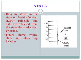 Stack in 8085 microprocessor | PPTX