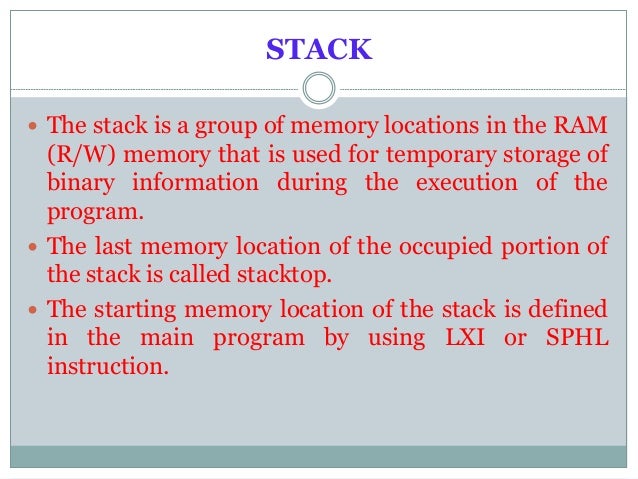 Stack in 8085 microprocessor