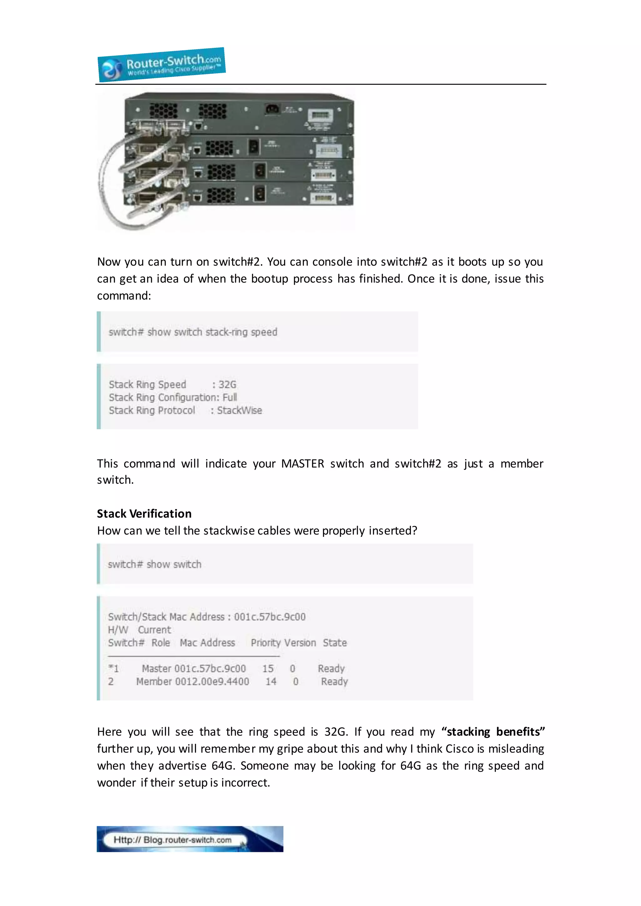 Stacking cisco 3750 switches benefits & stacking rules PDF