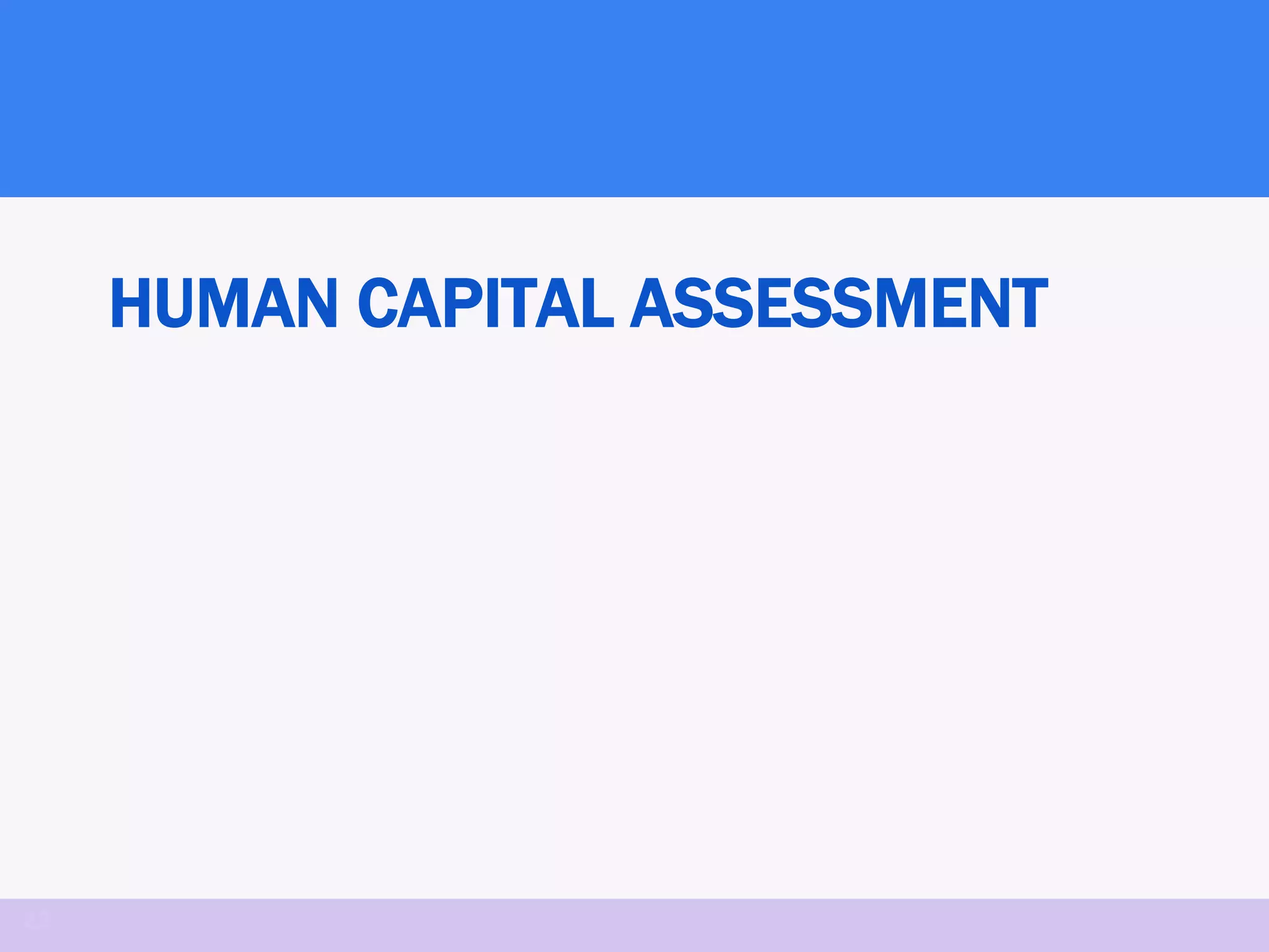 HUMAN CAPITAL ASSESSMENT




23
 
