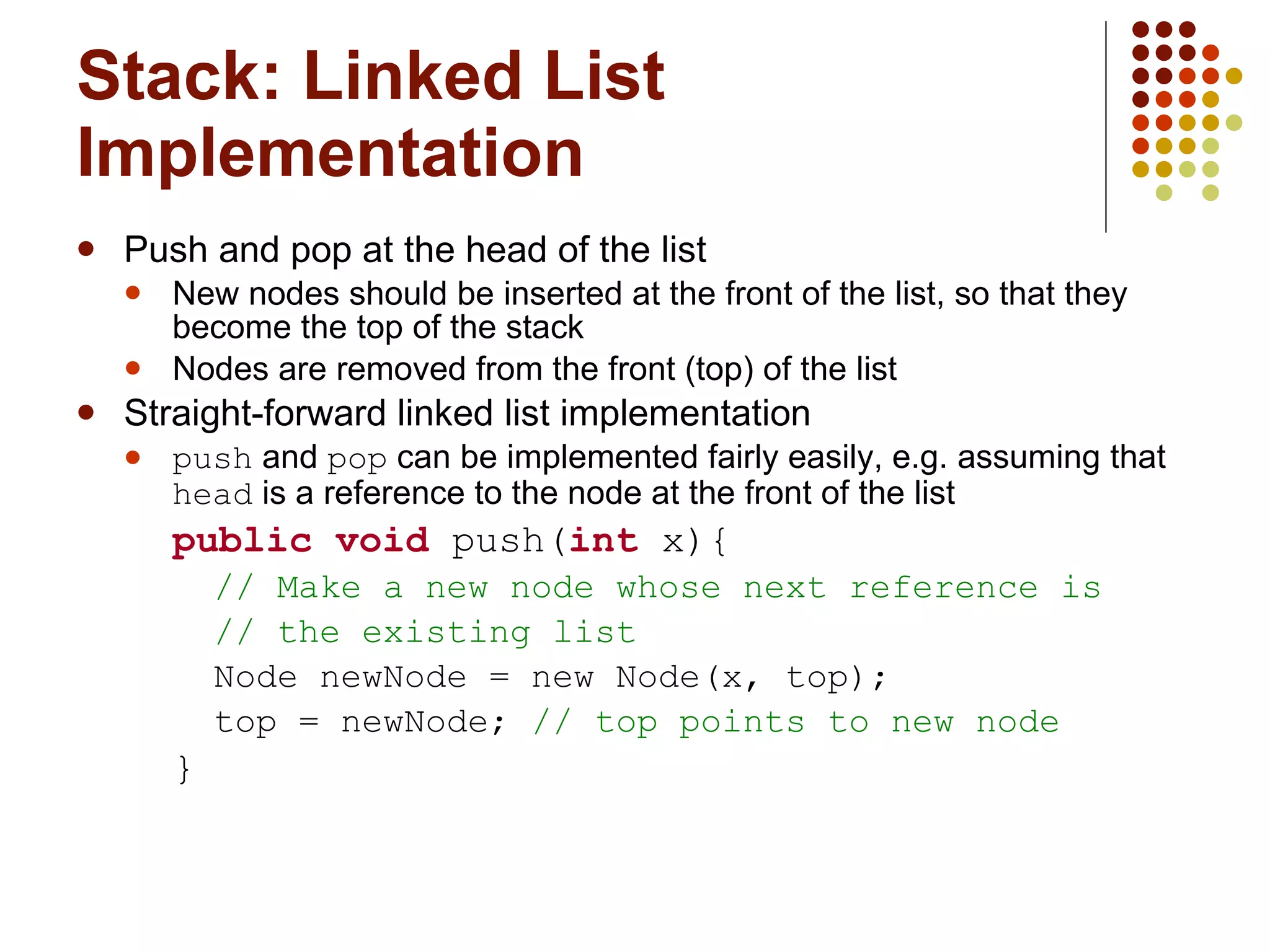 Stack linked list | PPT