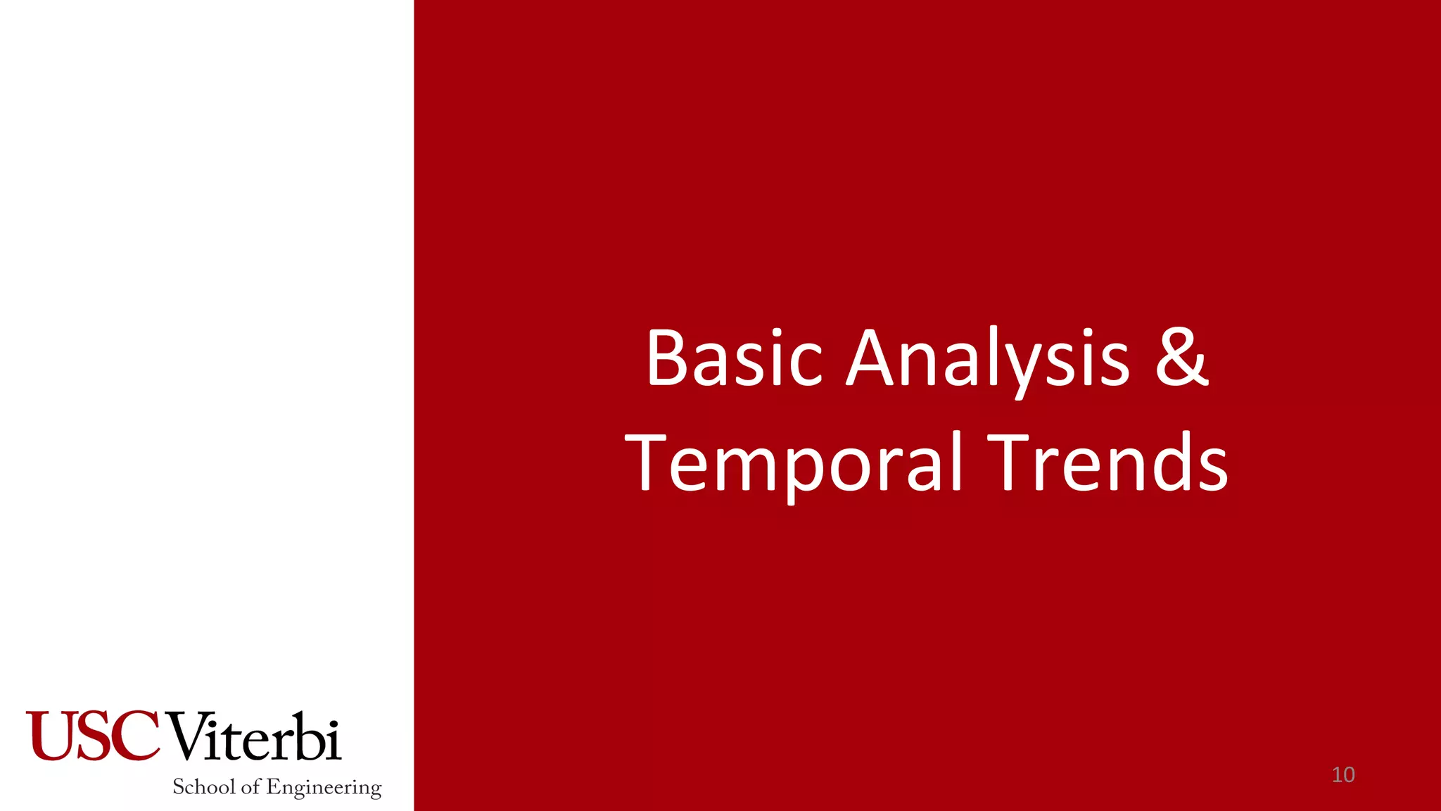 10
Basic Analysis &
Temporal Trends
 