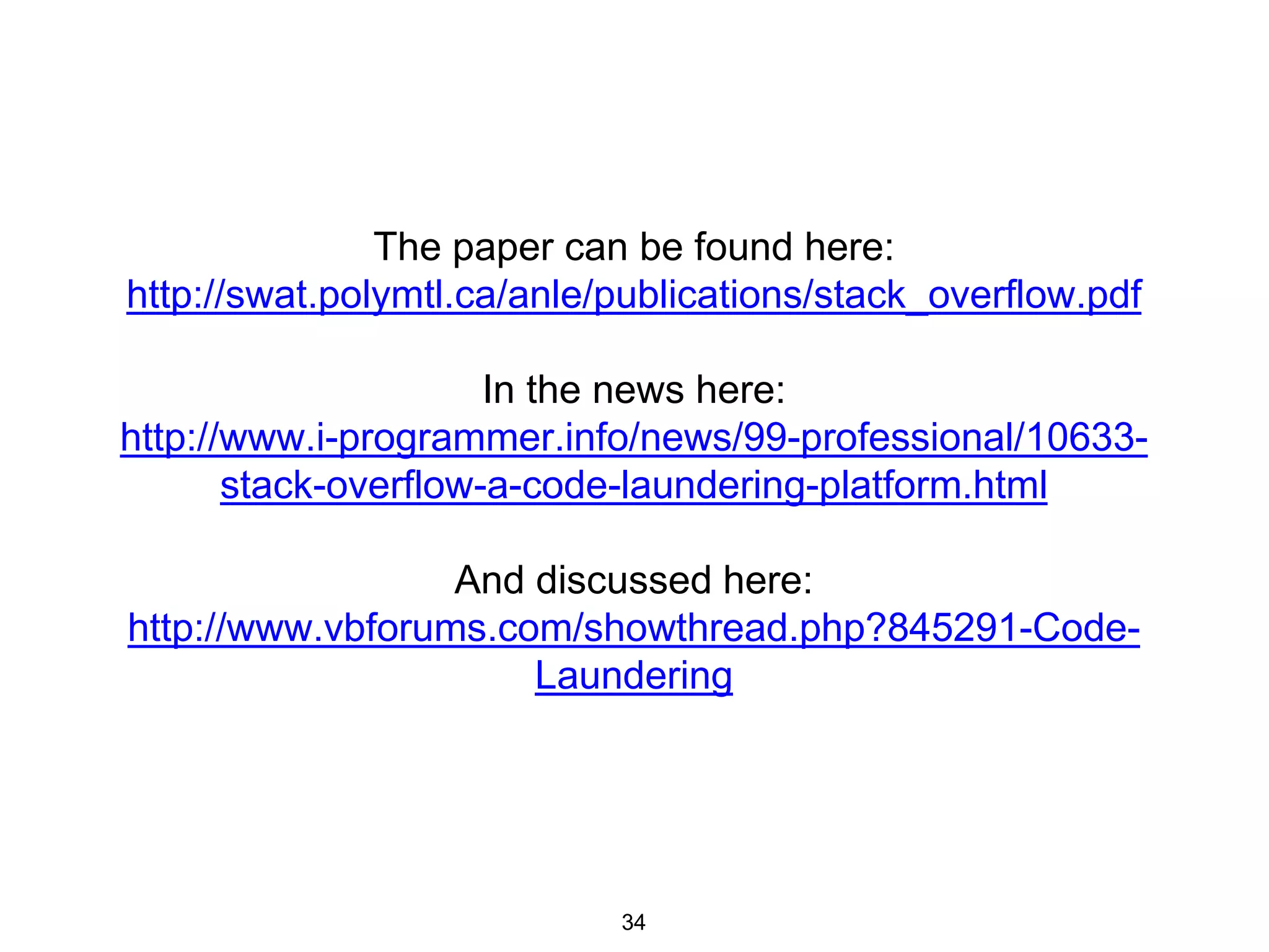 Stack overflow code_laundering | PPT