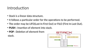 Stack and stack operations in data structure | PPTX