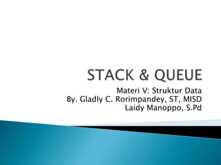 Materi V: Struktur Data
By. Gladly C. Rorimpandey, ST, MISD
                Laidy Manoppo, S.Pd
 