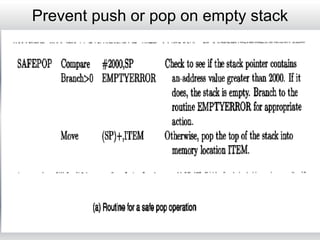 Prevent push or pop on empty stack 
 