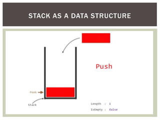 STACK AS A DATA STRUCTURE
 