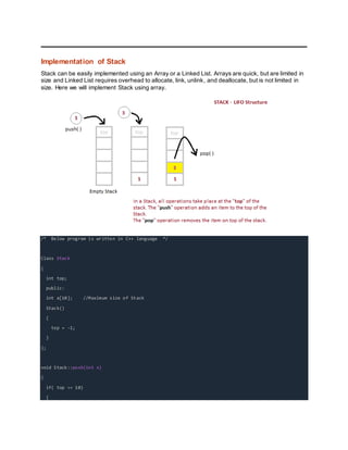 Stacks in data structure | DOCX