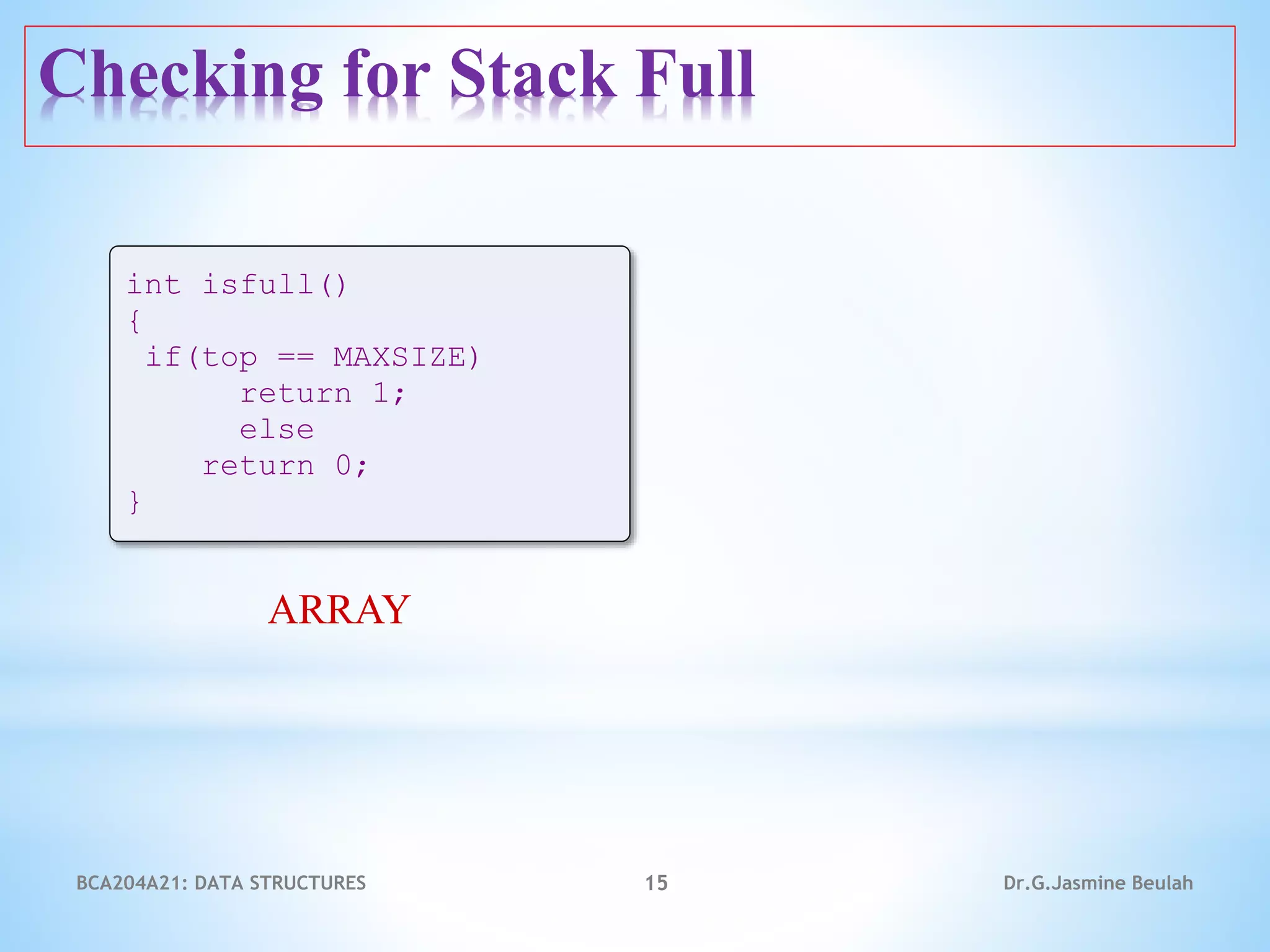 Stacks and Queue - Data Structures | PPT