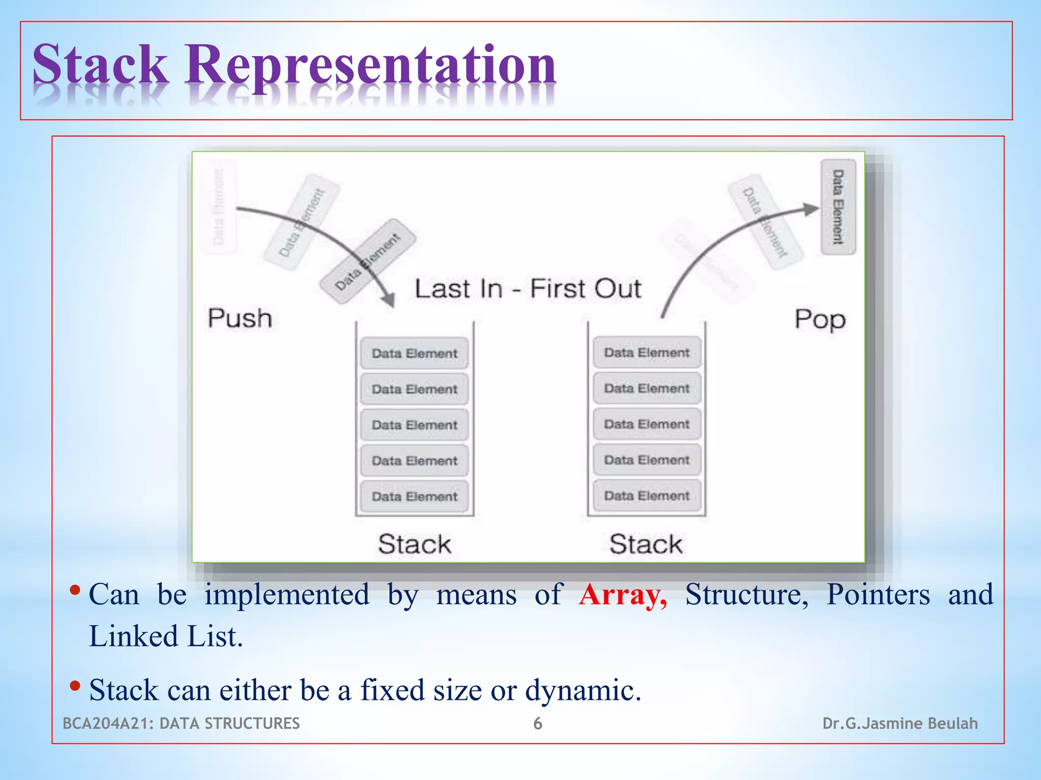 Stacks and Queue - Data Structures | PPT