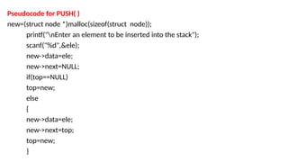 stacks presentation for the data structurs | PPTX